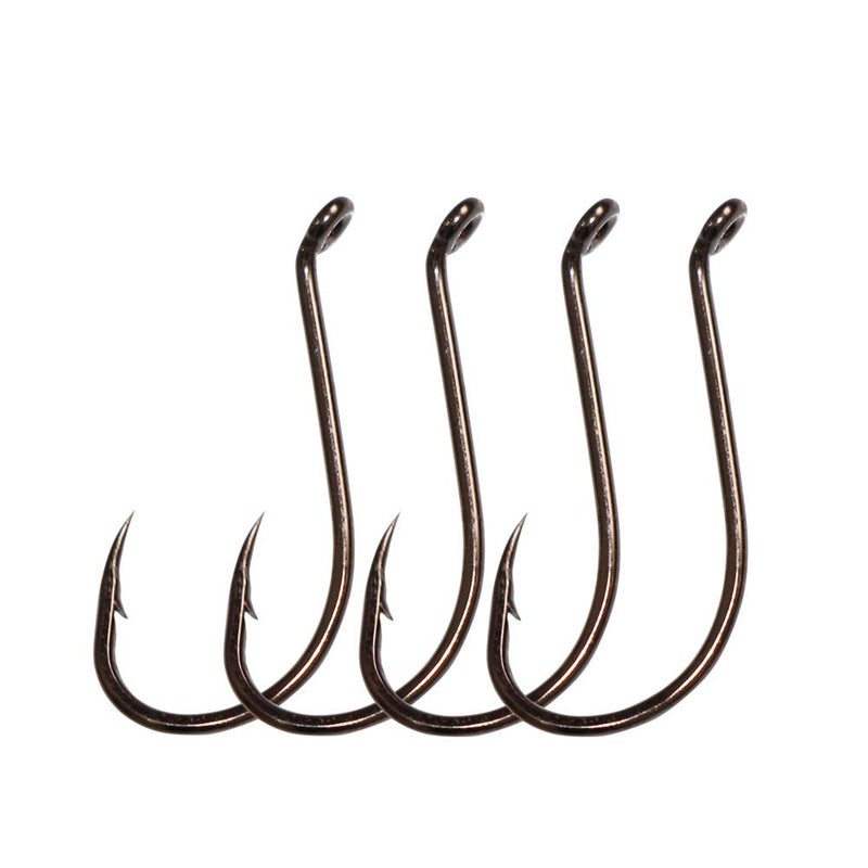 Laxygo 100pcs Octopus Beak Offset Fishing Hooks Froged Sport Circle Hooks Sharp High Carbon Steel Fishing Hook-6 Sizes - Image 1